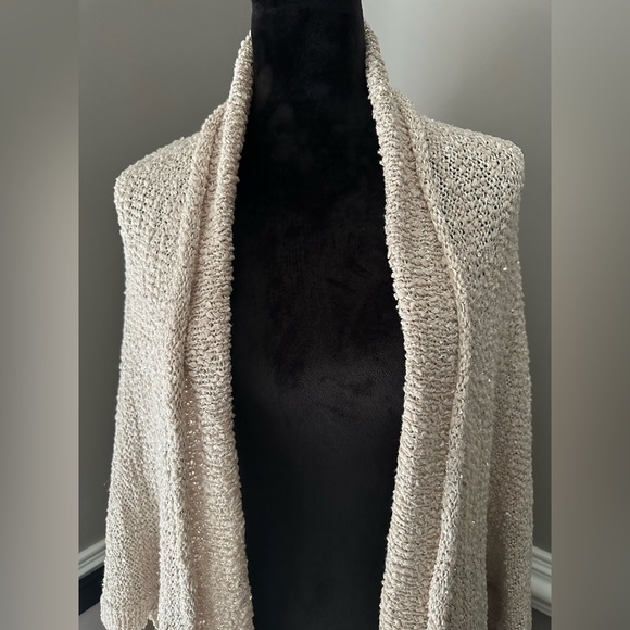 Chico’s Black Label Sequin Cocoon Cotton-blend Boho Vest sweater - Picture 8 of 16